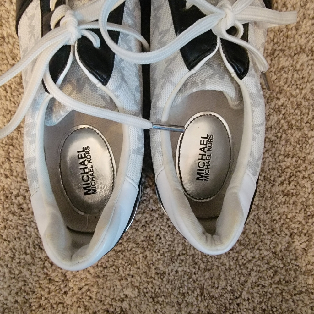 Black and White Monique Michael Kors Platform Sneakers - Picture 4 of 11